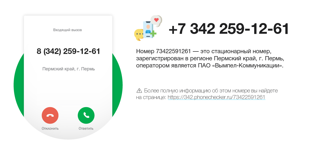 Номер телефона 8 (342) 259-12-61