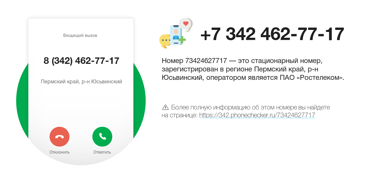 Номер телефона 8 (342) 462-77-17