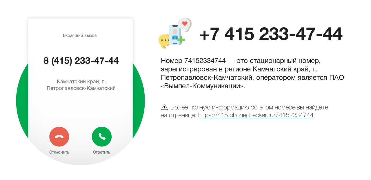 Номер телефона 8 (415) 233-47-44