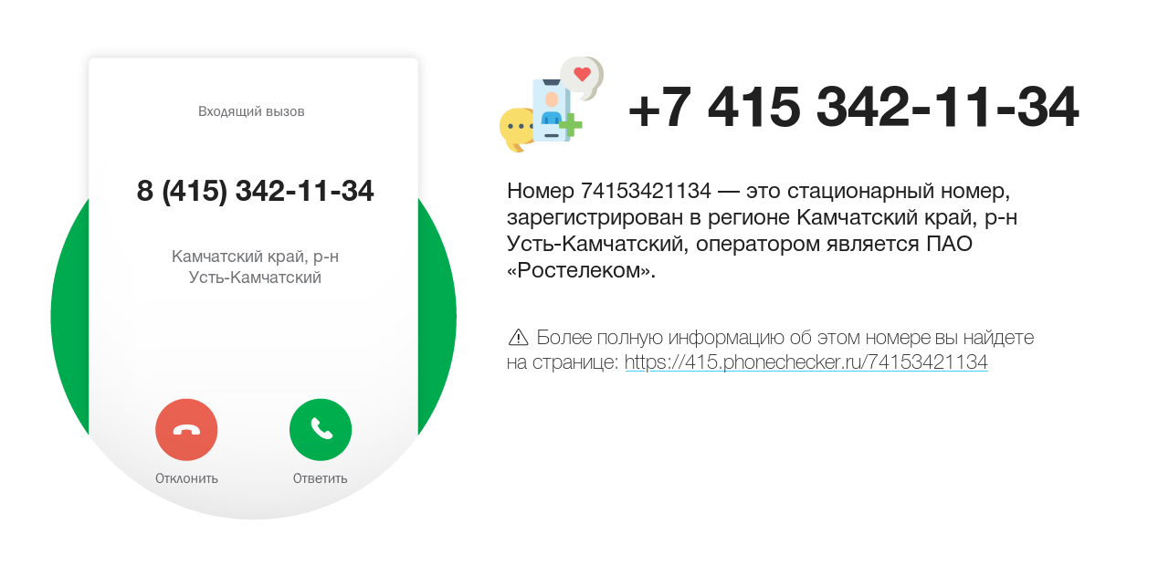 Номер телефона 8 (415) 342-11-34