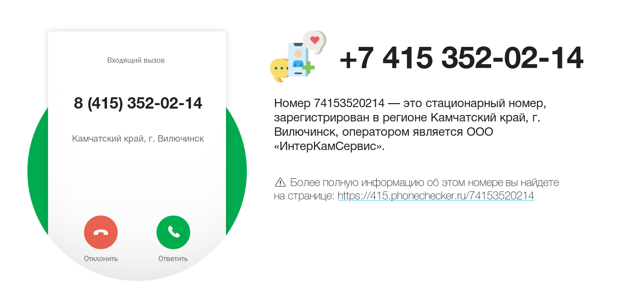 Номер телефона 8 (415) 352-02-14