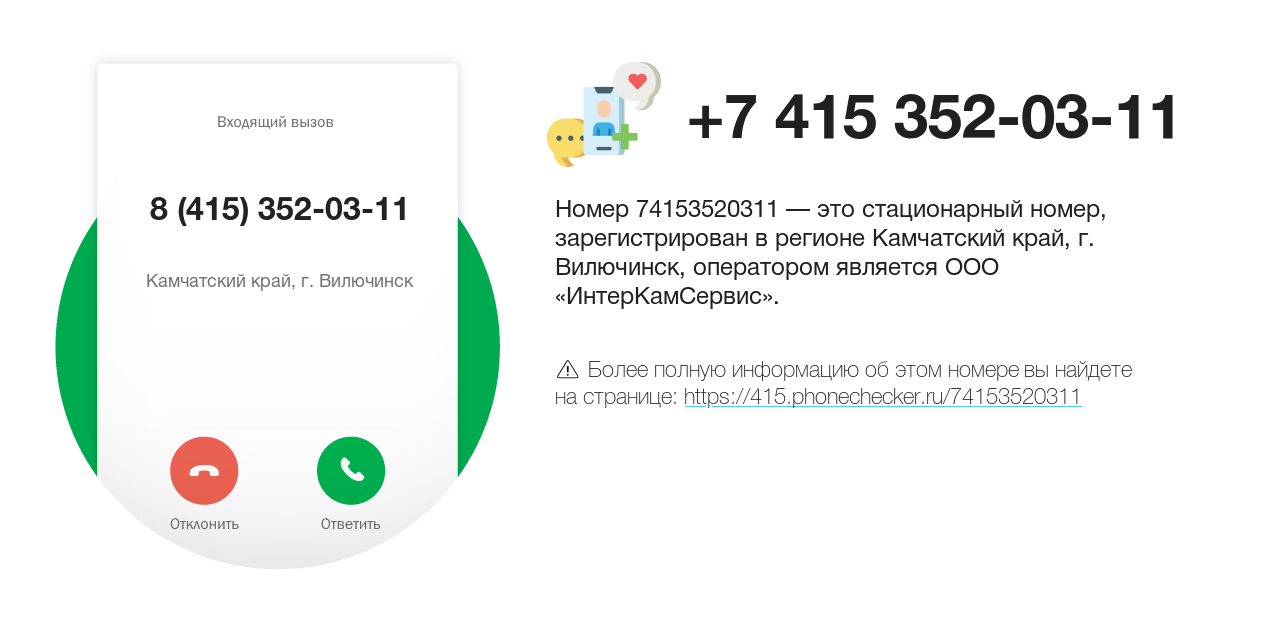 Номер телефона 8 (415) 352-03-11