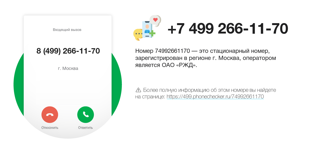 Номер телефона 8 (499) 266-11-70