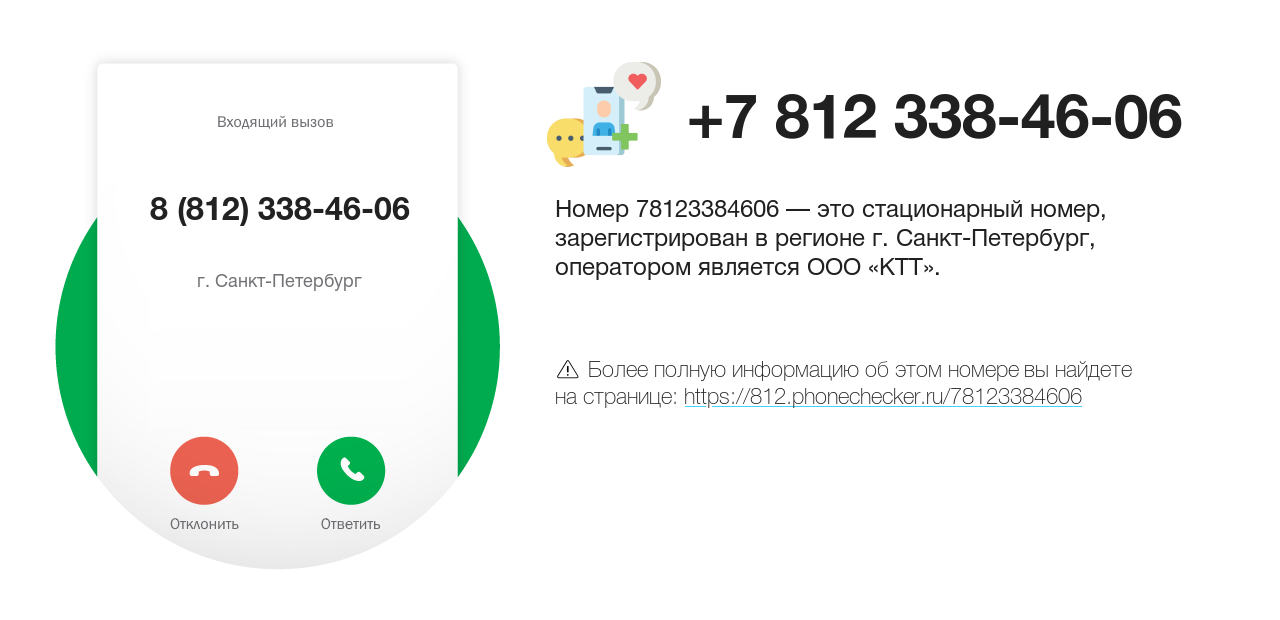 Номер телефона 8 (812) 338-46-06