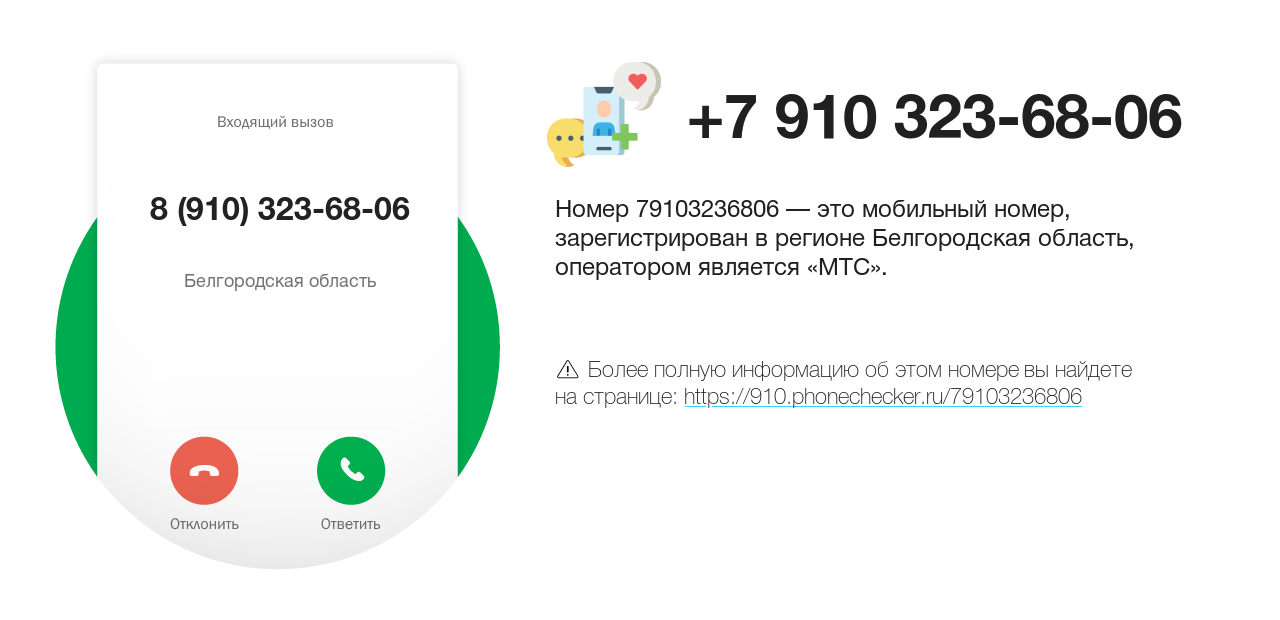 Номер телефона 8 (910) 323-68-06