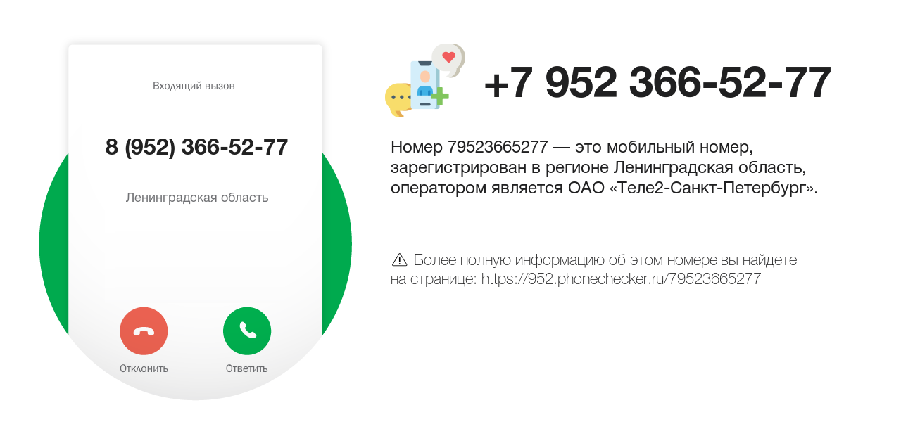 Номер телефона 8 (952) 366-52-77