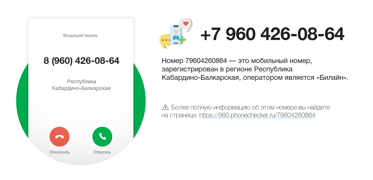 Номер телефона 8 (960) 426-08-64