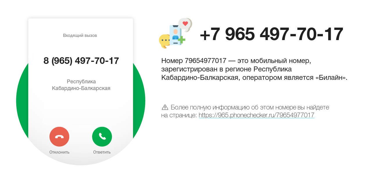 Номер телефона 8 (965) 497-70-17