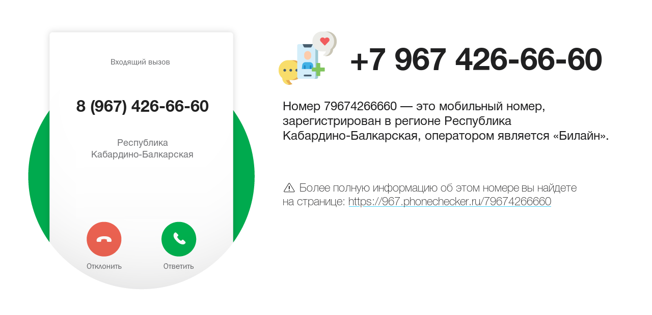 Номер телефона 8 (967) 426-66-60