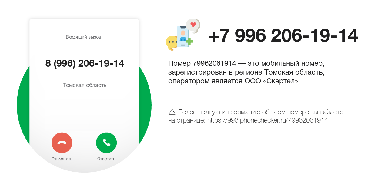 Номер телефона 8 (996) 206-19-14