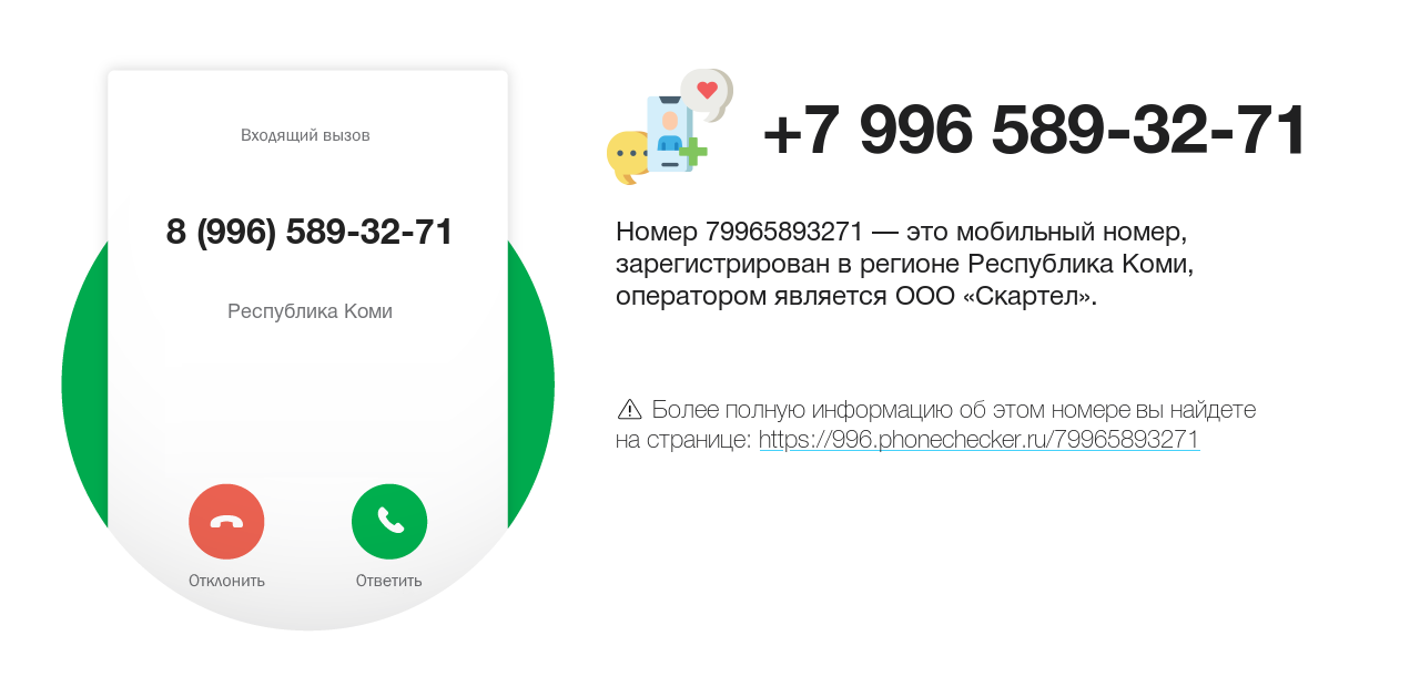 Номер телефона 8 (996) 589-32-71