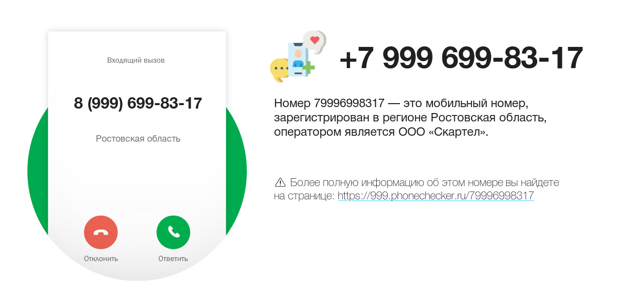 Номер телефона 8 (999) 699-83-17